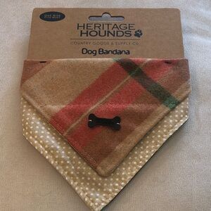 Heritage Hounds Tartan and Polka Dot Dog Bandana, NWT
